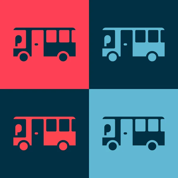 Pop Art Bus Icon Isolated Color Background Transportation Concept Bus — Stock Vector