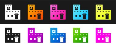 Geleneksel Meksika ev simgesini siyah beyaz arka planda ayır. Vektör.