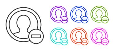 Siyah çizgi Beyaz arkaplanda izole hesap ekranı simgesi oluştur. Simgeleri renklendirin. Vektör.