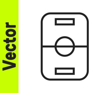 Siyah çizgi hokey masası simgesi beyaz arkaplanda izole edildi. Vektör.