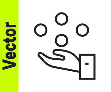 Siyah çizgi jonglör top ikonu beyaz arkaplanda izole edildi. Vektör.