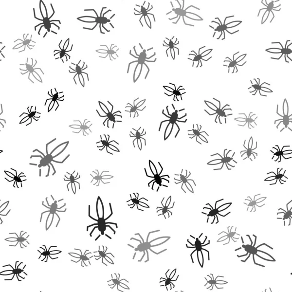 Black Spider Icoon Geïsoleerd Naadloos Patroon Witte Achtergrond Gelukkig Halloween — Stockvector