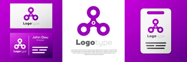 Logotype Fidget Spinner Icoon Geïsoleerd Witte Achtergrond Stress Verlichtend Speelgoed — Stockvector