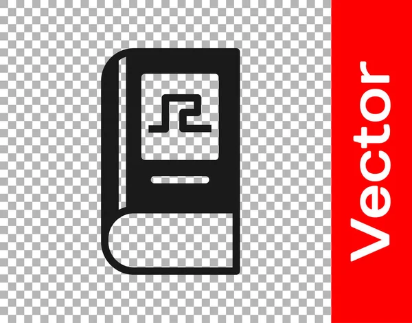 Schwarze Griechische Geschichtsbuch Ikone Isoliert Auf Transparentem Hintergrund Vektor — Stockvektor