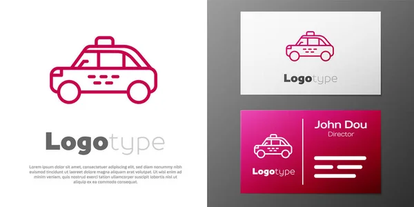 Logotyp Linie Taxi Auto Symbol Isoliert Auf Weißem Hintergrund Logo — Stockvektor