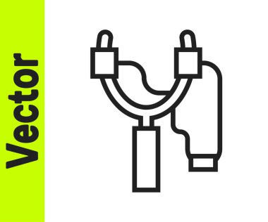 Siyah çizgi sapan simgesi beyaz arkaplanda izole edildi. Vektör.