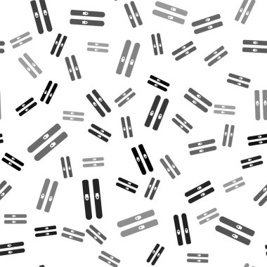 Siyah Kayak ve Çubuk ikonu beyaz arka planda izole edilmiş pürüzsüz desen. Olağanüstü bir spor. Kayak ekipmanları. Kış sporları ikonu. Vektör İllüstrasyonu.