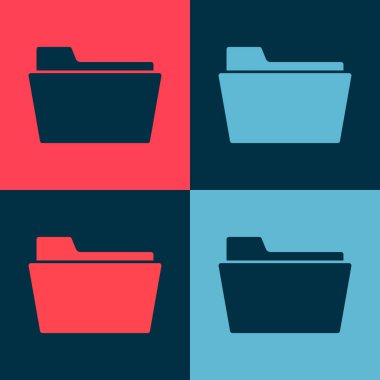 Pop Art Doküman klasörü simgesi renk arkaplanında izole edildi. Muhasebe klasörü sembolü. Muhasebe yönetimi. Vektör İllüstrasyonu.