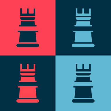 Pop Art Business strateji simgesi renk arkaplanında izole edildi. Satranç sembolü. Oyun, yönetim, finans. Vektör.
