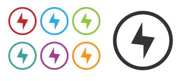 Siyah Şimşek simgesi beyaz arkaplanda izole edildi. Flaş işareti. Flaş ikonunu yükle. Gök gürültüsü. Yıldırım çarpması. Simgeleri renklendirin. Vektör.