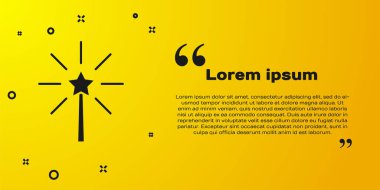 Sarı arkaplanda siyah havai fişek simgesi izole edildi. Eğlence partisi anlayışı. Patlayıcı havai fişek sembolü. Vektör.