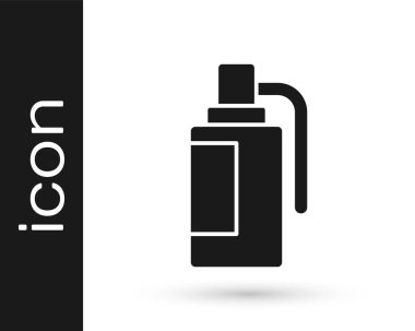 Siyah El bombası ikonu beyaz arka planda izole edildi. Bomba patlaması. Vektör.