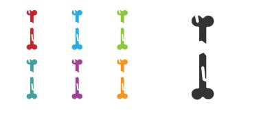 Siyah insan kırık kemik ikonu beyaz arka planda izole edilmiş. Simgeleri renklendirin. Vektör.