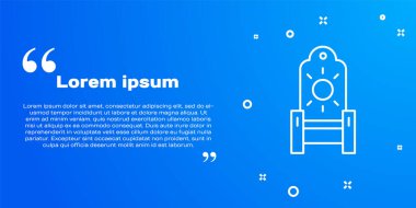 Beyaz çizgi Ortaçağ taht ikonu mavi arka planda izole edilmiş. Vektör.