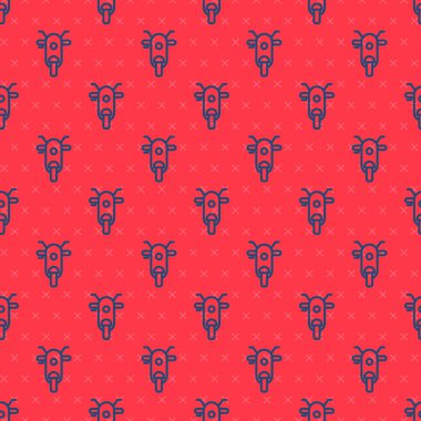 Mavi çizgili Scooter simgesi kırmızı arkaplanda izole edilmiş. Vektör.