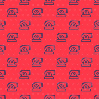 Mavi çizgi top simgesi kırmızı arkaplanda izole edilmiş. Vektör.