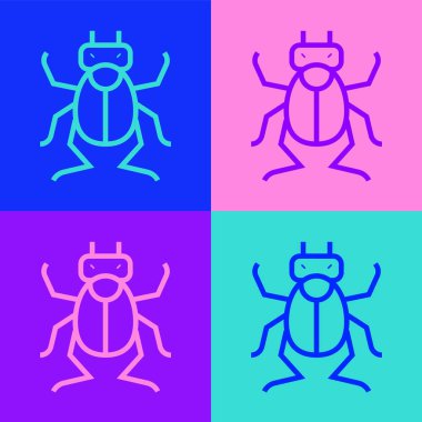 Pop Art Line Böcek simgesi renk arkaplanında izole edildi. Vektör.
