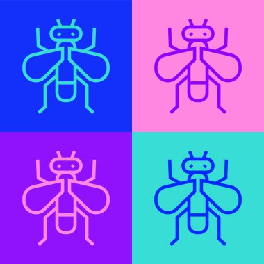 Pop sanat çizgisi Böcek sineği ikonu renk arkaplanında izole edildi. Vektör.