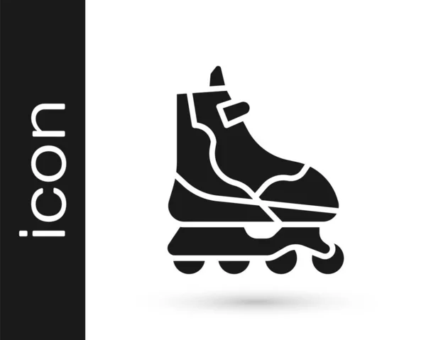 グレーローラースケートアイコンは白い背景に隔離されています ベクターイラスト — ストックベクタ