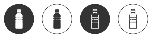 Schwarze Flasche Wasser Symbol Isoliert Auf Weißem Hintergrund Soda Aqua — Stockvektor