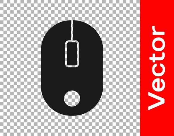 Ícone Mouse Computador Preto Isolado Fundo Transparente Óptico Com Símbolo —  Vetores de Stock