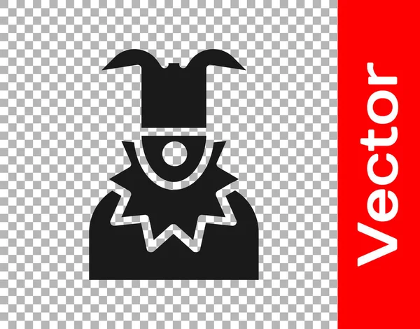 Icône Tête Joker Noir Isolé Sur Fond Transparent Signe Bouffon — Image vectorielle