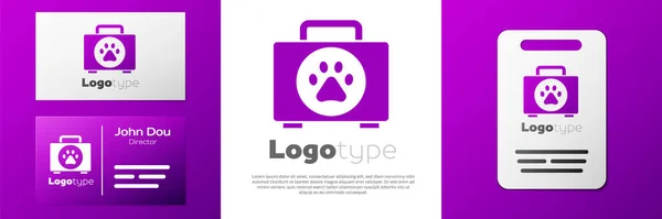 Logotyp Pet Första Hjälpen Kit Ikon Isolerad Vit Bakgrund Hund — Stock vektor