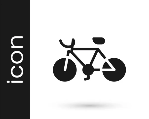 Icône Vélo Noir Isolé Sur Fond Blanc Course Vélo Sport — Image vectorielle