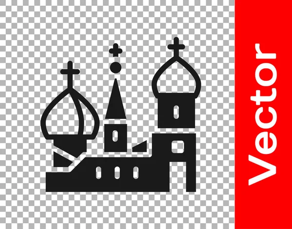 Símbolo Moscovo Negro Catedral São Basílio Ícone Rússia Isolado Fundo — Vetor de Stock