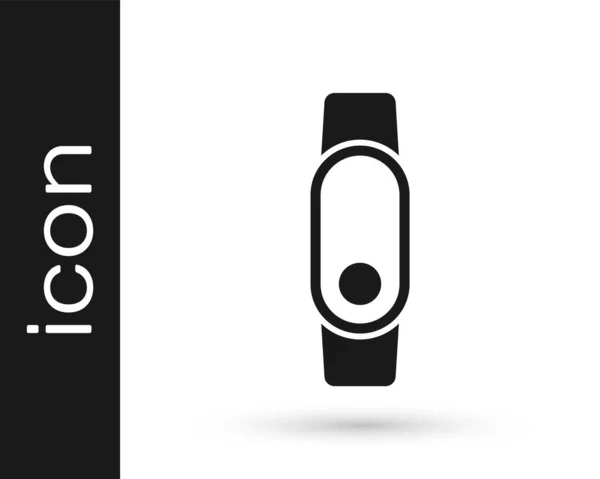 Zwart Smartwatch Icoon Geïsoleerd Witte Achtergrond Vector — Stockvector