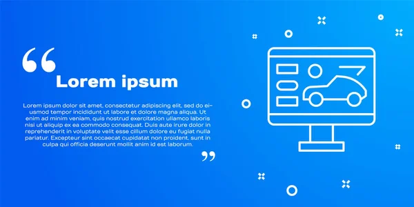 Weiße Linie Hardware Diagnose Zustand Des Autos Symbol Isoliert Auf — Stockvektor