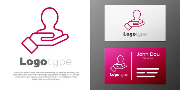 Logotyp Zeile Hand Für Suche Ein Personen Symbol Isoliert Auf — Stockvektor