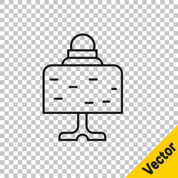 Línea Negra Bola Mágica Icono Mesa Aislada Sobre Fondo Transparente — Vector de stock