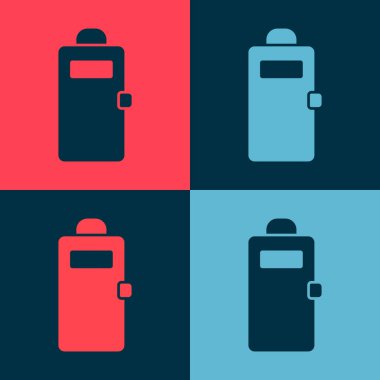 Pop Art Polis Saldırı Kalkanı simgesi renk arkaplanda izole edildi. Vektör.