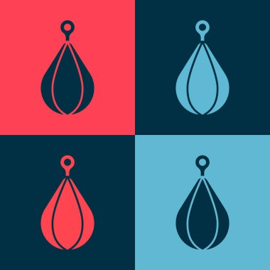 Pop Art Kum Torbası simgesi renk arkaplanda izole edildi. Vektör.