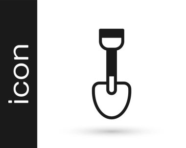 Beyaz arka planda siyah kürek oyuncağı simgesi izole edildi. Vektör.