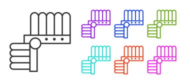 Beyaz arka planda tüy ikonu olan siyah çizgi Hint başlığı. Amerikan yerlilerinin geleneksel başlığı. Simgeleri renklendirin. Vektör İllüstrasyonu.