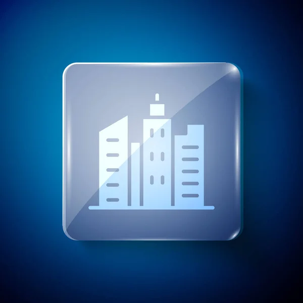 White City Landschaft Symbol Isoliert Auf Blauem Hintergrund Metropolis Architektur — Stockvektor