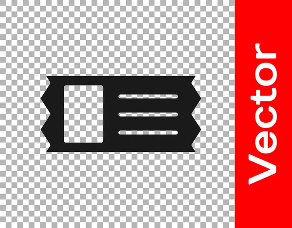 Ікона Квитка Чорне Кіно Ізольована Прозорому Фоні Векторний Приклад — стоковий вектор