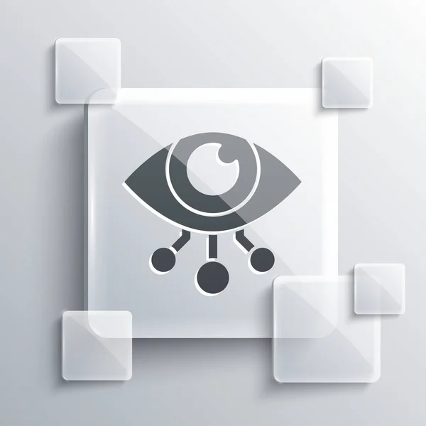 Grey Eye Scan Icon Isolated Grey Background Scanning Eye Security — Stock Vector