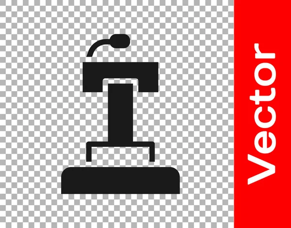 Svart Scen Stå Eller Debattera Podium Rostrum Ikon Isolerad Transparent — Stock vektor
