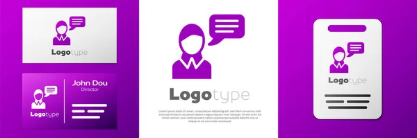 Logotype Icône Chat Bulle Vocale Isolée Sur Fond Blanc Icône — Image vectorielle