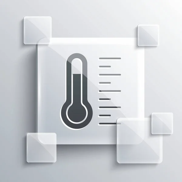 Γκρι Μετεωρολογικό Θερμόμετρο Που Μετρά Εικόνα Απομονωμένη Γκρι Φόντο Θερμομετρικό — Διανυσματικό Αρχείο
