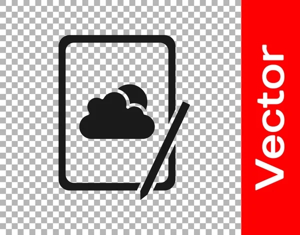 Черный Прогноз Погоды Значок Изолирован Прозрачном Фоне Вектор — стоковый вектор