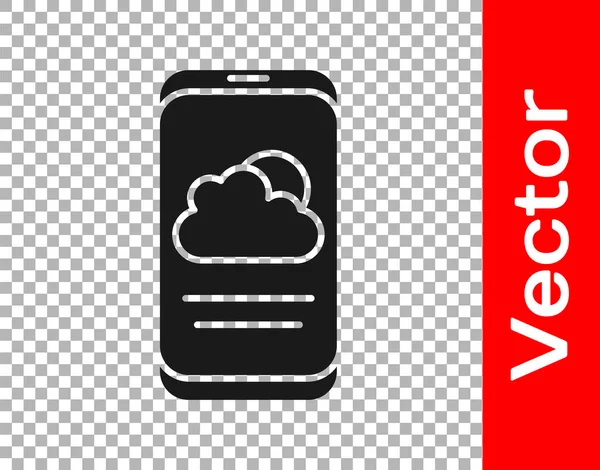 Icône Météo Noire Isolée Sur Fond Transparent Vecteur — Image vectorielle
