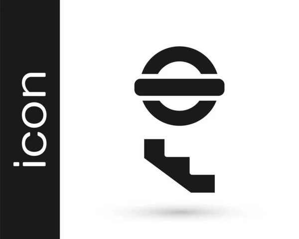 Black London Underground Icoon Geïsoleerd Witte Achtergrond Vector — Stockvector