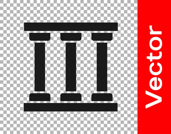 Schwarzes Gefängnisfenster Symbol Isoliert Auf Transparentem Hintergrund Vektor — Stockvektor