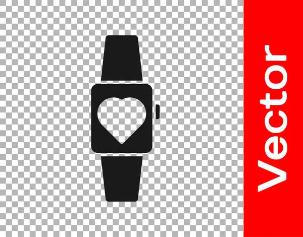 Черный Значок Smartwatch Изолирован Прозрачном Фоне Вектор — стоковый вектор