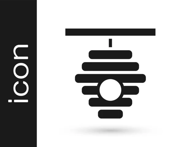 Ruche Noire Pour Les Abeilles Icône Isolée Sur Fond Blanc — Image vectorielle