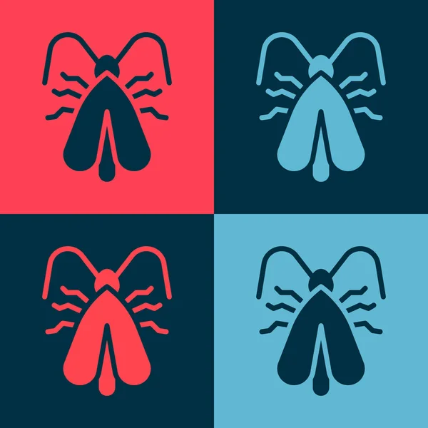Pop Art Icône Papillon Isolé Sur Fond Couleur Vecteur — Image vectorielle